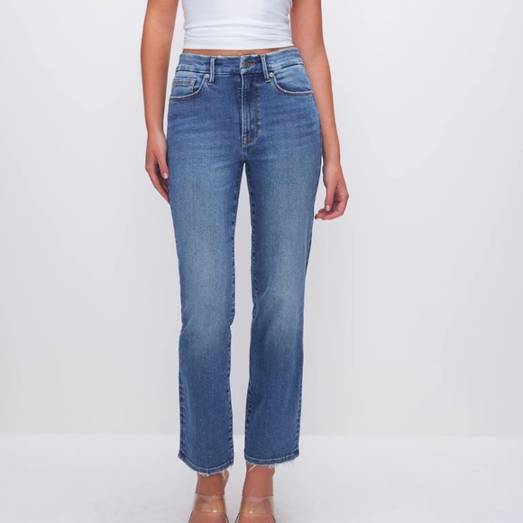 Good American ALWAYS FITS GOOD LEGS STRAIGHT JEANS | INDIGO316 - Picture 1 of 10